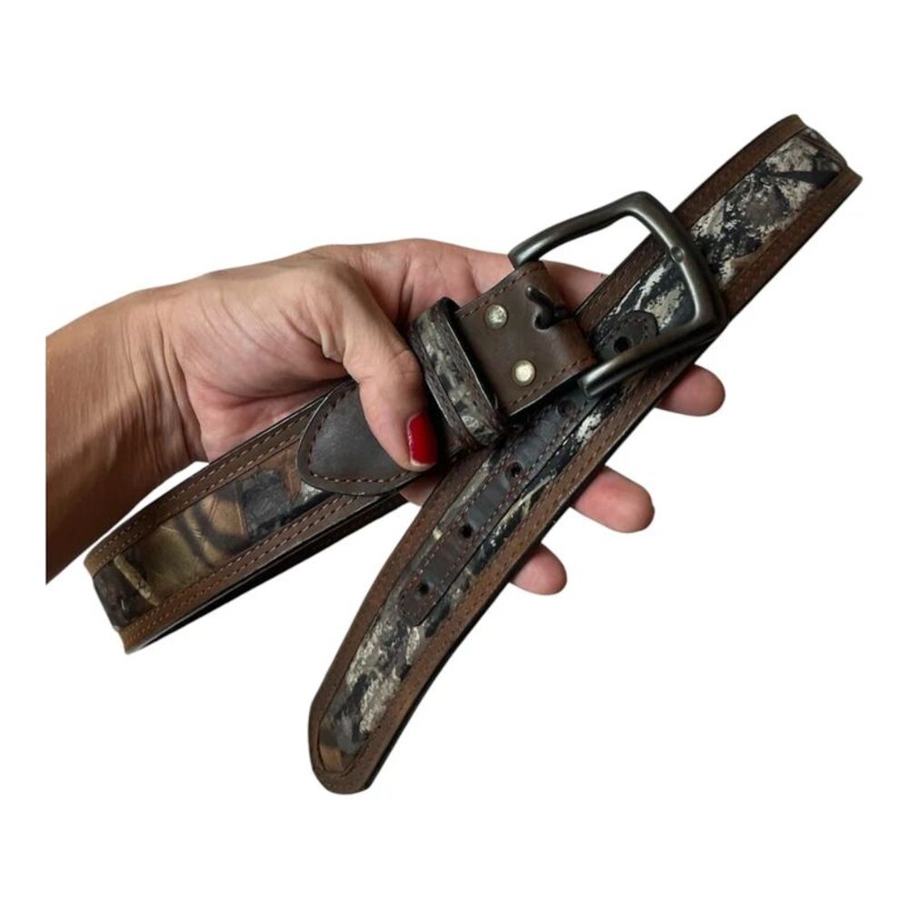Nocona Mossy Oak Leather Belt Mens 36